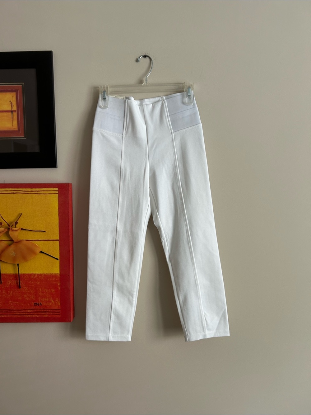 2/$30 Simply Noelle White Ankle Ponte High-Waist Pants